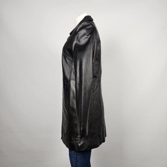 Jaclyn Smith Black Leather Zip Up Jacket Size S - Picture 5 of 11